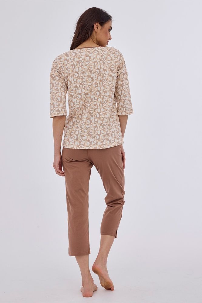 Піжама жіноча Cornette 396 Ines 147-396 B24 3-5XL, beige/brown (бежево-коричневий), 3XL