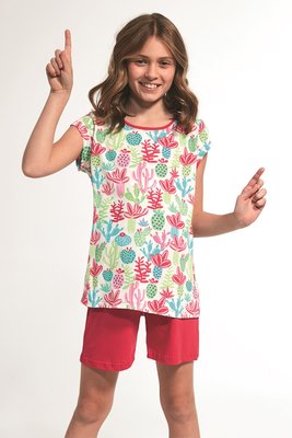 Пижама для девочек Cornette 79 Cactus 357-21, розово-зеленый, 86-92