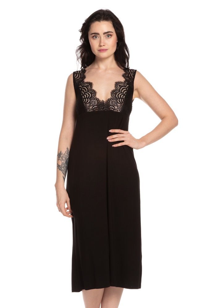 Ночная рубашка женская Effetto 10501CР, чорний*, 3XL