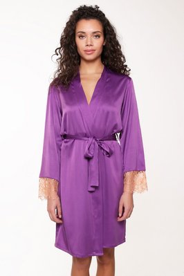 Халат жіночий LingaDore 6210KM, purple magic/caramel(фіолетово-карамельний), L