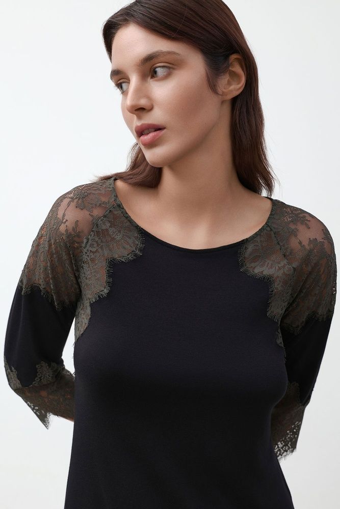 Ночная рубашка женская Effetto 03343P, чорний*, 3XL