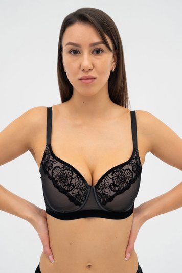 Бюстгальтер з формованою чашкою Spacer Effetto VIOLETTA 016 77 02, Black (чорний), 75, D