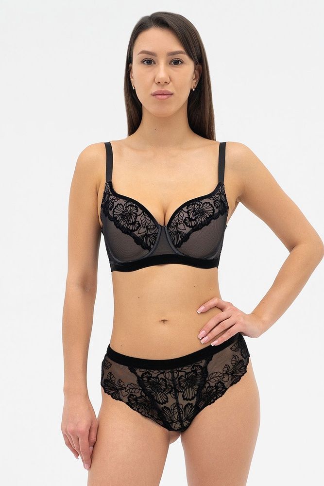Бюстгальтер з формованою чашкою Spacer Effetto VIOLETTA 016 77 02, Black (чорний), 75, D