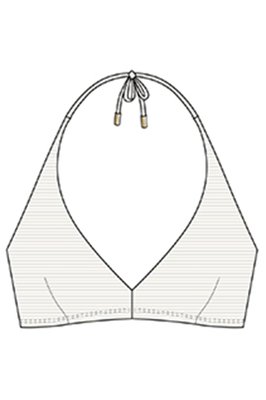 Бюстгальтер-трикутник купальний з формованою чашкою BeachLife 070108-070, striped fabric (бежевий), S