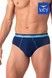 Набір трусів-сліпів чоловічих 2 шт Key MPP 340 A25, navy blue/melange (синьо-меланжевий), M