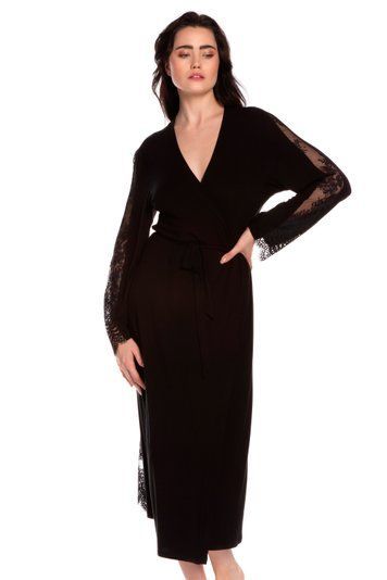 Халат женский Effetto 10502CР, чорний*, 3XL