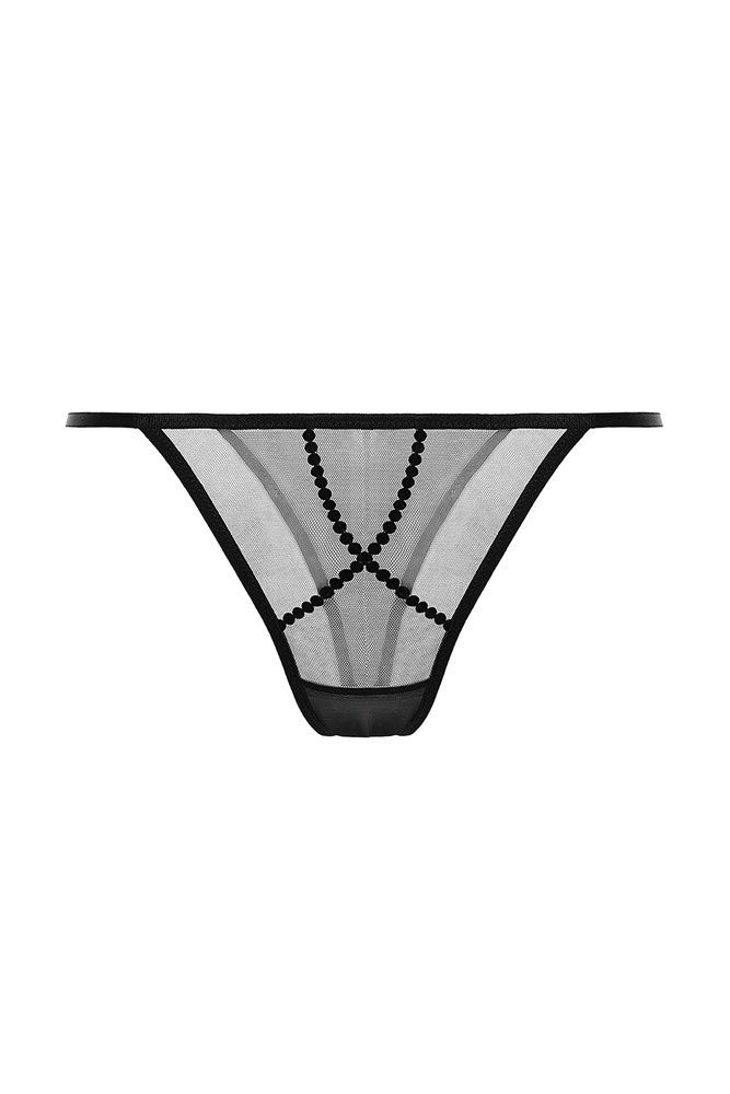 Трусы-стринги женские Gracija-Rim Sansa 36420, бежевый/черный, XS