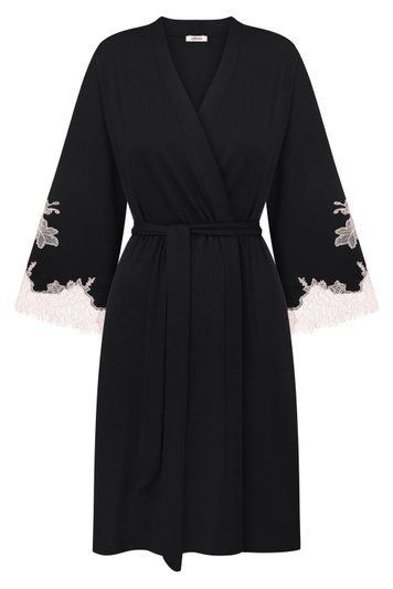 Халат женский Effetto 03161PO/2, чорний*, 3XL