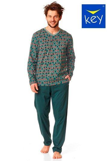 Піжама чоловіча Key MNS 916 B25, green print(зелений принт)