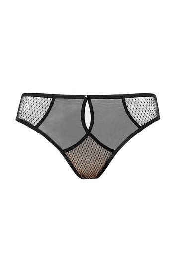 Трусы-стринги женские Gracija-Rim Black Diamond 92820, чорний/кава з молоком, XS