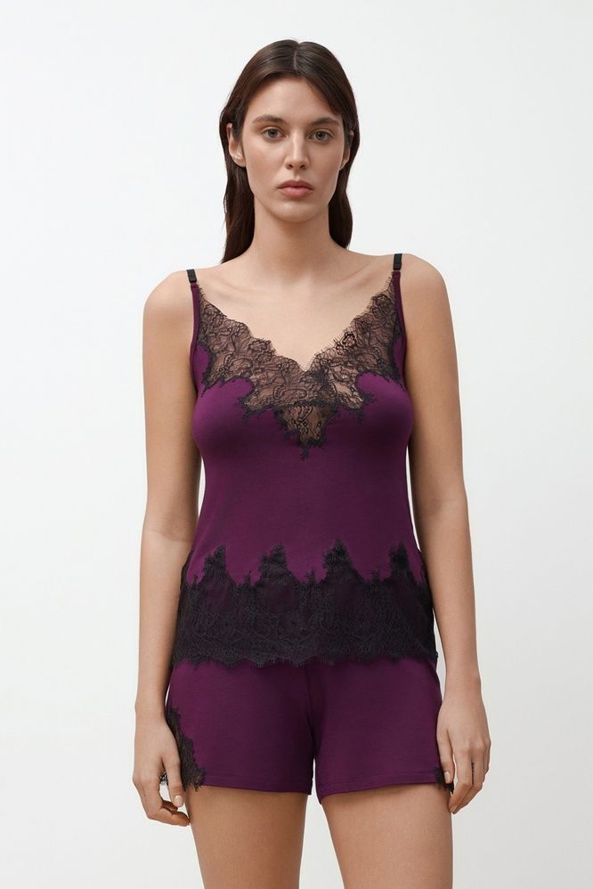 Піжама жіноча Effetto 03337IM, aubergine (баклажановий), 3XL