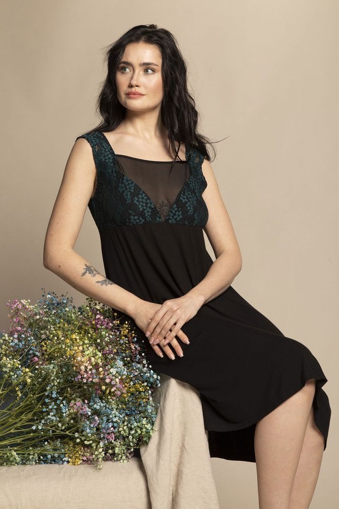 Нічна сорочка жіноча Effetto 03142, Black (чорний), S