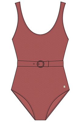 Купальник суцільний жіночий BeachLife 070303-274, textured fabric (бордо), XS