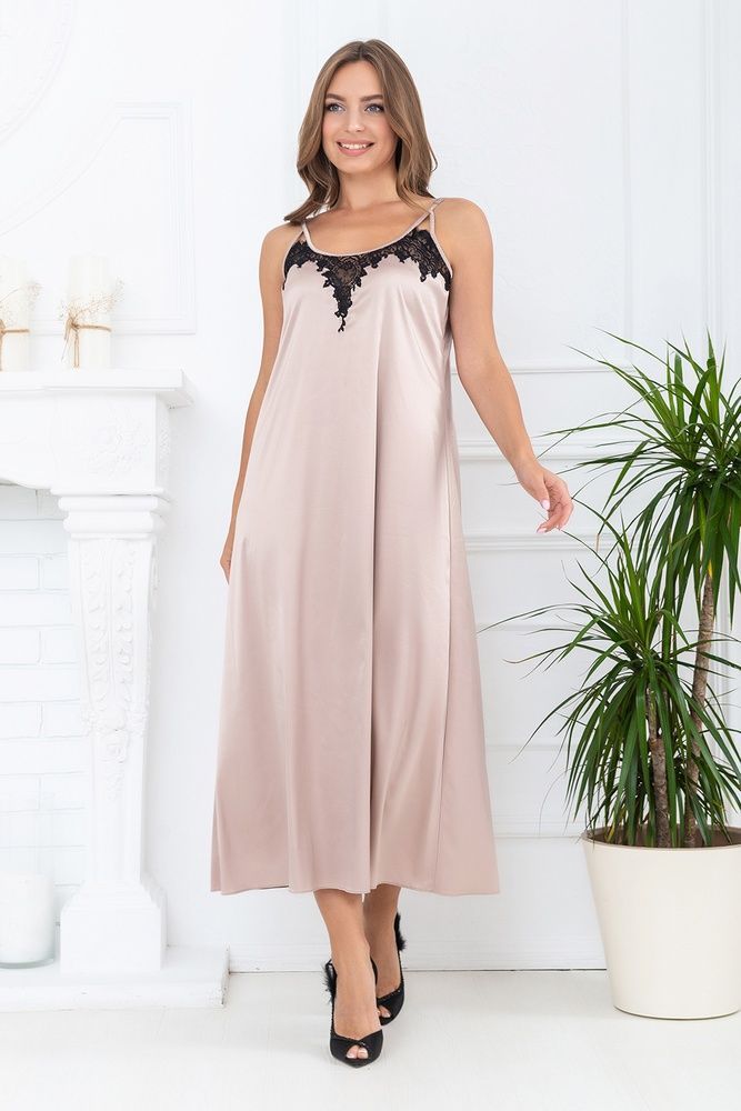 Нічна сорочка жіноча Effetto S03187, beige (бежевий), 3XL