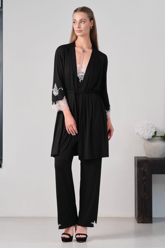 Піжама жіноча Effetto 03163/1, Black (чорний), XS