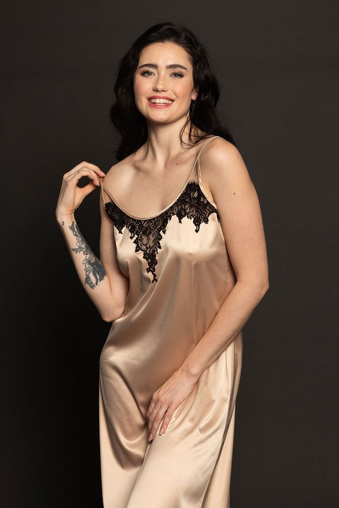 Нічна сорочка жіноча Effetto S03187, beige (бежевий), 3XL