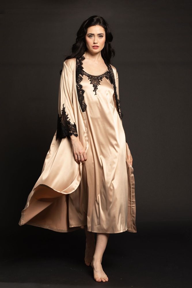 Нічна сорочка жіноча Effetto S03187, beige (бежевий), 3XL