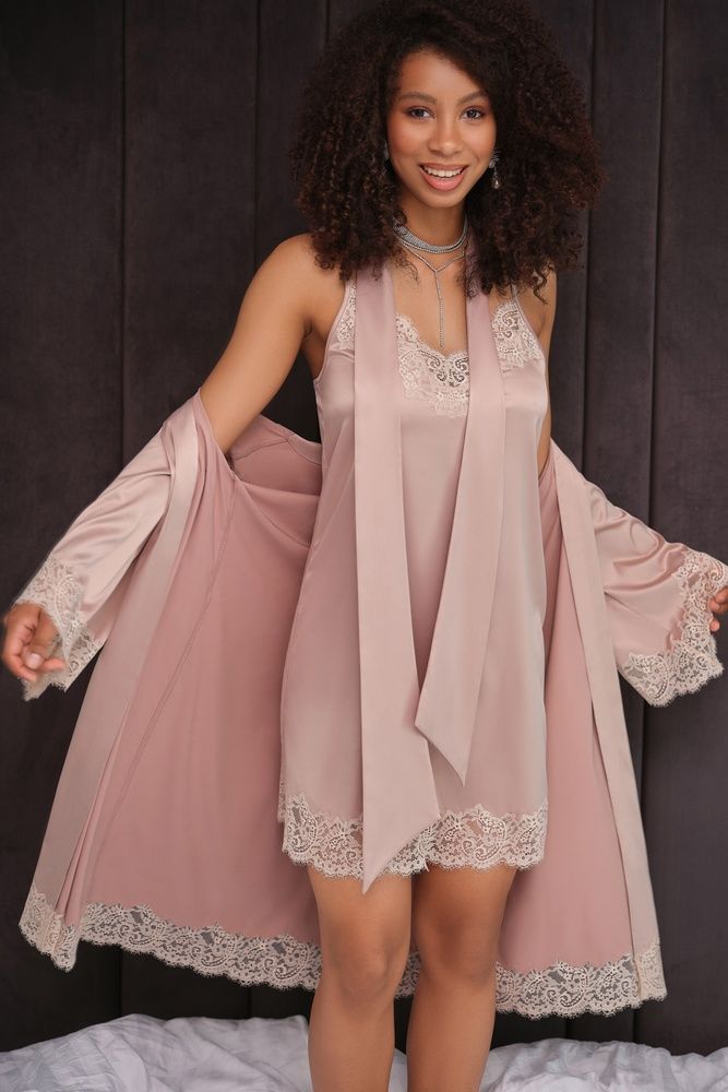 Халат жіночий Effetto S03414, rose gold(рожевий беж), XS