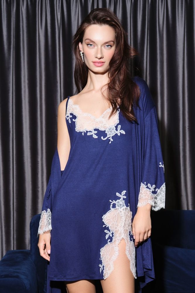 Нічна сорочка жіноча Effetto 03162IM, navy (синій), 3XL