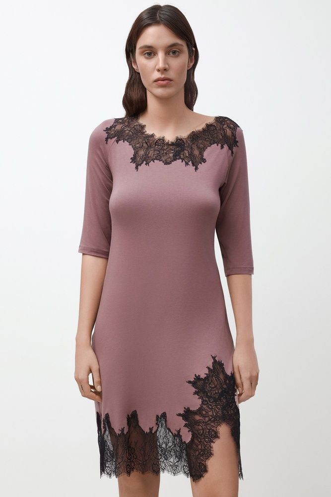 Нічна сорочка жіноча Effetto 03339, ash rose (троянда в попелі), L