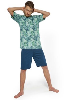 Пижама для мальчиков Cornette 41 Leaves 265-22, зелено-темно-синий, 182