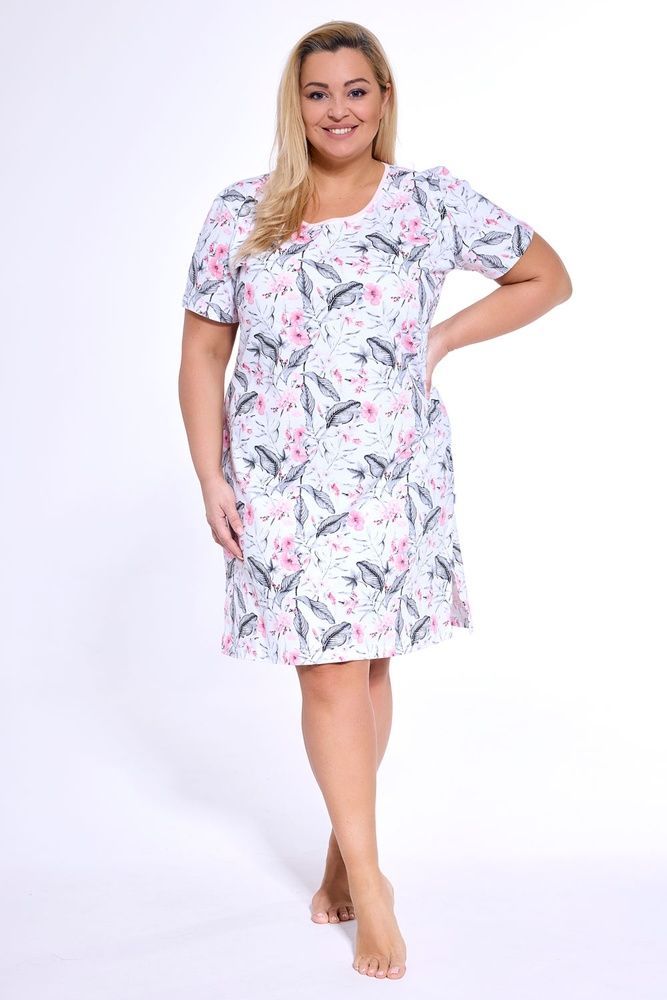 Ночная рубашка женская Cornette 314 Vivian 2 799-314 A25 3-5XL, бело-серо-розовый, 3XL