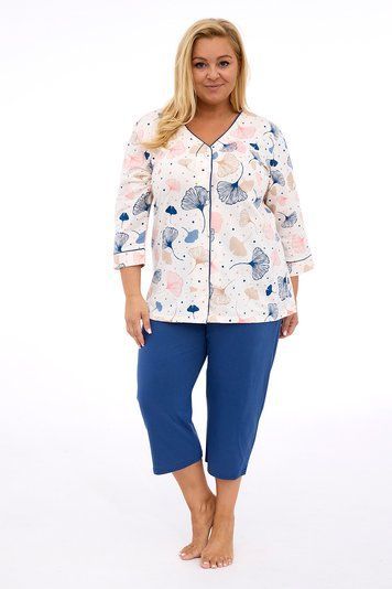 Пижама женская Cornette 394 Tess 842-394 B24 3-5XL, бежево-синий, 4XL