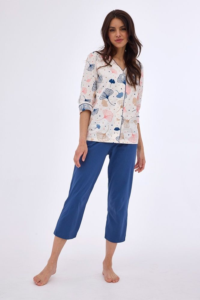 Пижама женская Cornette 394 Tess 842-394 B24 3-5XL, бежево-синий, 4XL
