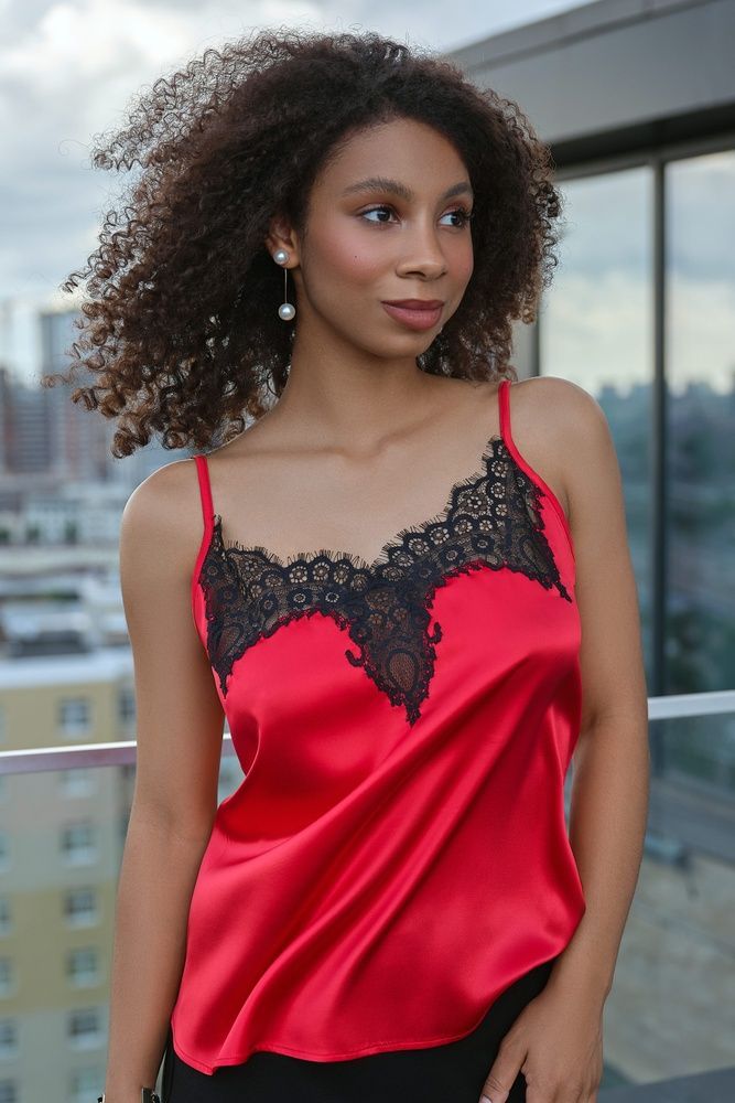 Шовкова жіноча майка Effetto 04100SLIM, Red lipstic (яскраво-червоний), L