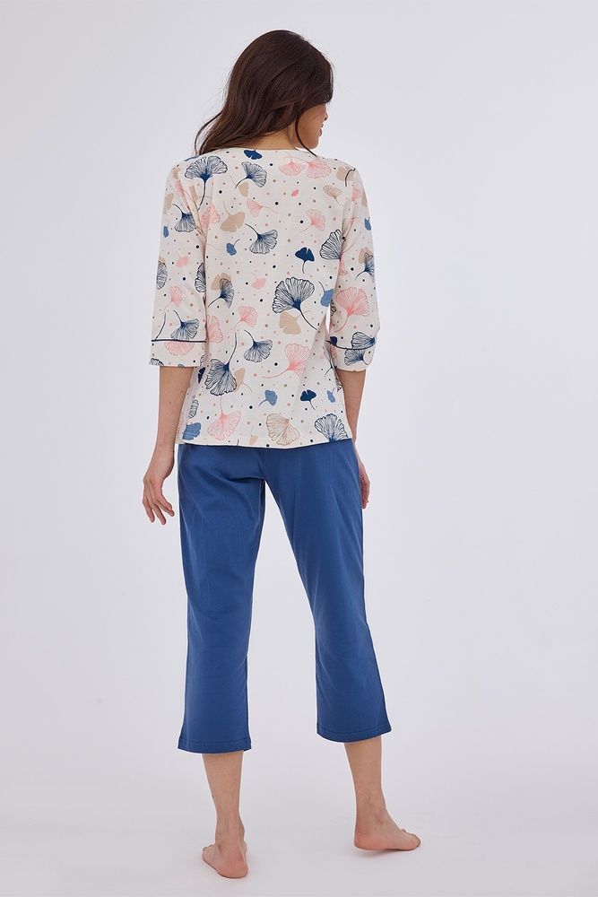 Пижама женская Cornette 394 Tess 842-394 B24 3-5XL, бежево-синий, 4XL