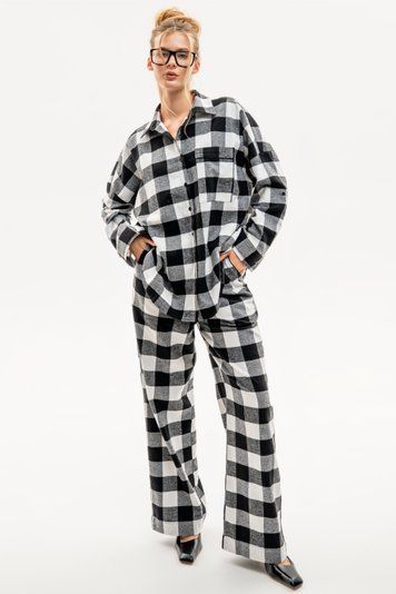 Піжама жіноча EFFE PJLS-003, black/white (чорно-білий), S