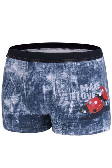 Труси-боксери чоловічі Cornette 61 Make love 010-61 Valentine A25, jeans print/navy blue (джинсово-синій), M