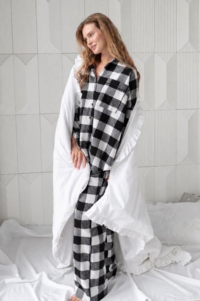 Піжама жіноча EFFE PJLS-003, black/white (чорно-білий), S