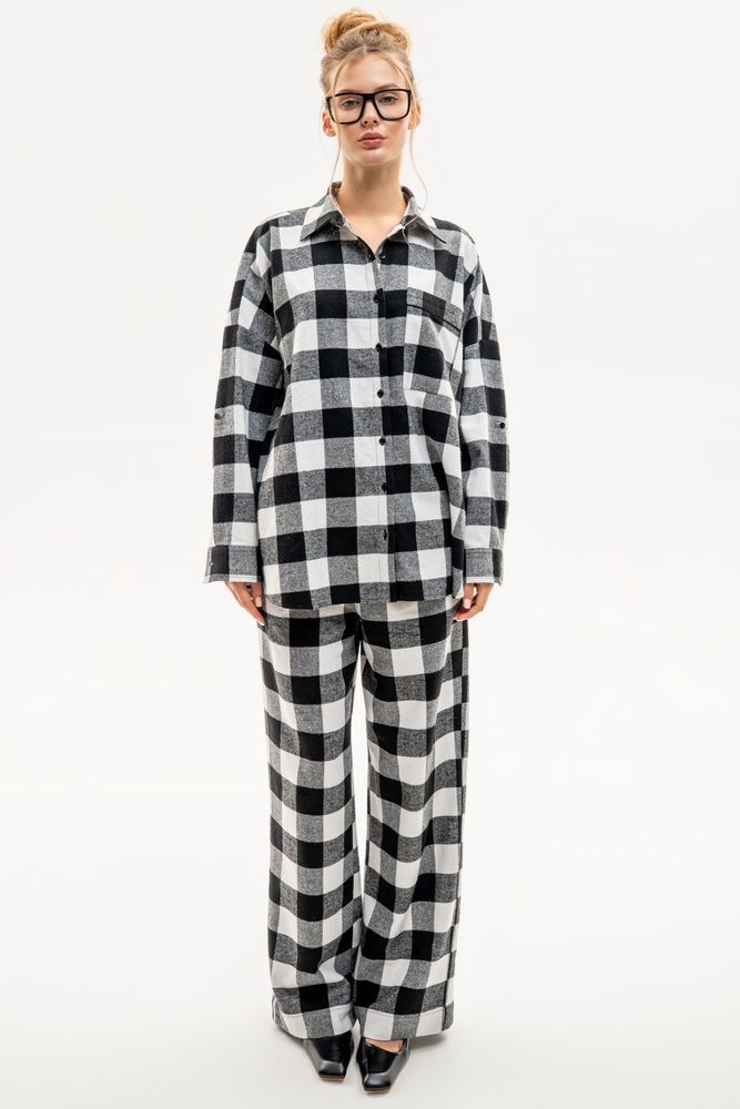 Піжама жіноча EFFE PJLS-003, black/white (чорно-білий), S