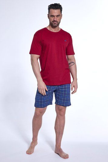 Піжама чоловіча Cornette 285 Derby 3 326-285 A25, dark red/jeans (т.червоний/синій), L