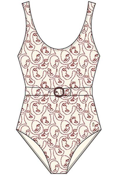 Купальник суцільний жіночий BeachLife 070303-071, textured fabric (принт), XS