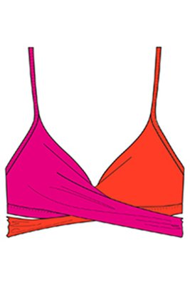 Бюстгальтер-треугольник купальный с формованной чашкой BeachLife 070112-275, розовый-оранжевый, 70, C