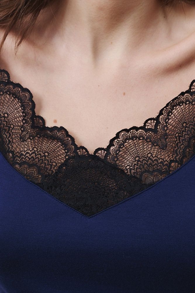 Нічна сорочка жіноча Effetto 02104IM, navy blue (т.синій), 3XL