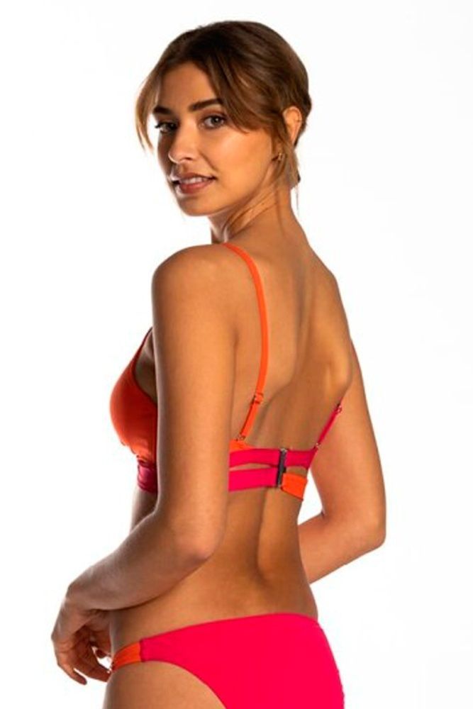 Бюстгальтер-трикутник купальний з формованою чашкою BeachLife 070112-275, micro fabric (рожевий-помаранчевий), 70, C