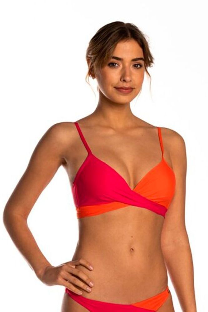 Бюстгальтер-трикутник купальний з формованою чашкою BeachLife 070112-275, micro fabric (рожевий-помаранчевий), 70, C
