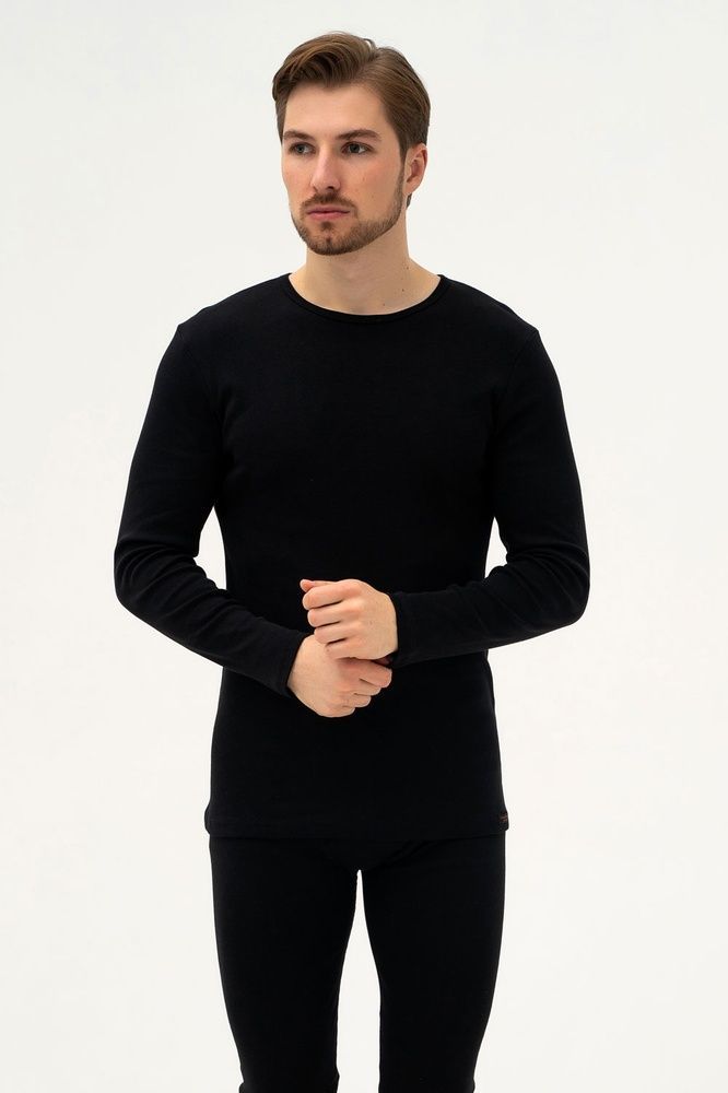 Футболка мужская Cornette 214 RIBBED THERMO, чорний, 4XL