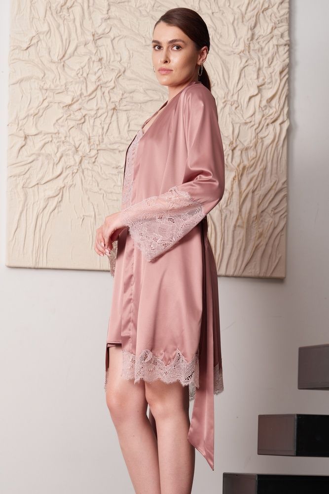 Халат жіночий Effetto S03417P, wood rose (світло-рожевий), 3XL