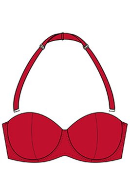 Бюстгальтер-бандо купальний з формованою чашкою BeachLife 070105-459, commercial color (червоний), 75, D