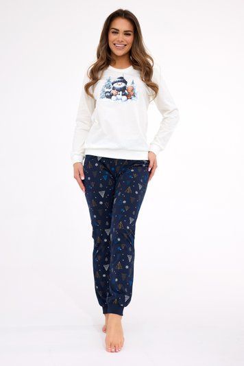 Піжама жіноча Cornette 427 Snowy Day 721-427 B25, ecru/navy blue (бежево-синій), S