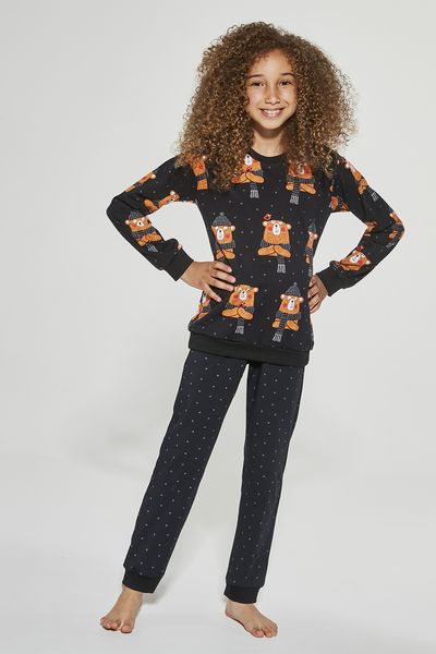Пижама для девочек Cornette 148 Bear 996-21, графитово-оранжевый, 98-104