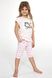 Пижама для девочек Cornette 89 Time to sleep 570-21, рожево-білий, 86-92
