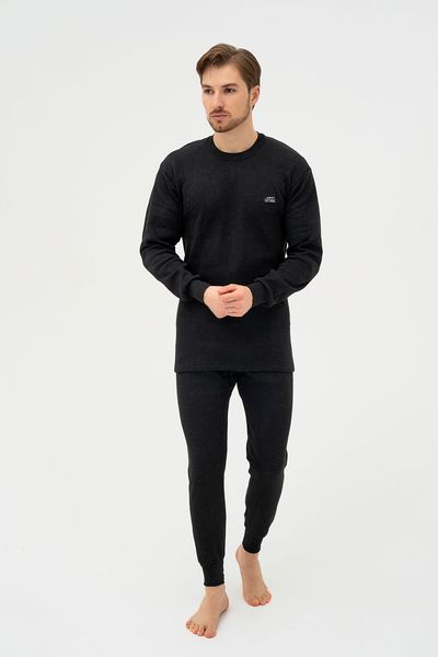 Термокомплект чоловічий LUX Cott's Wool Thermal set, black melange (т.меланжевий), M