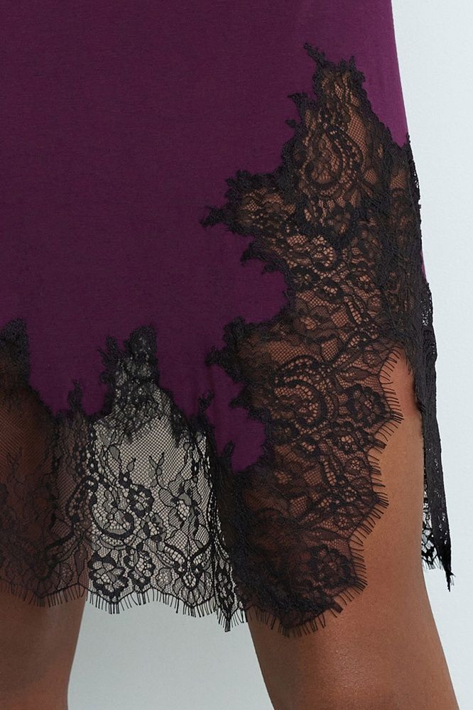 Нічна сорочка жіноча Effetto 03335IM, aubergine (баклажановий), 3XL