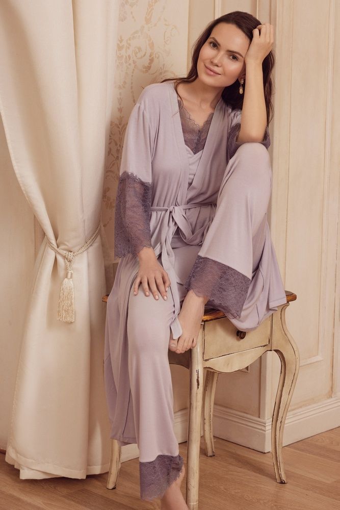 Халат жіночий Effetto 03215P, lilac (ліловий), 3XL
