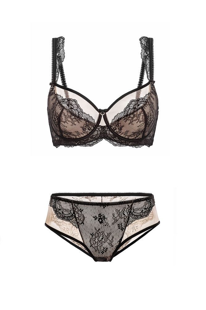Трусы-хипстеры женские Gracija-Rim Francesca 28400, чорний/кава з молоком, M